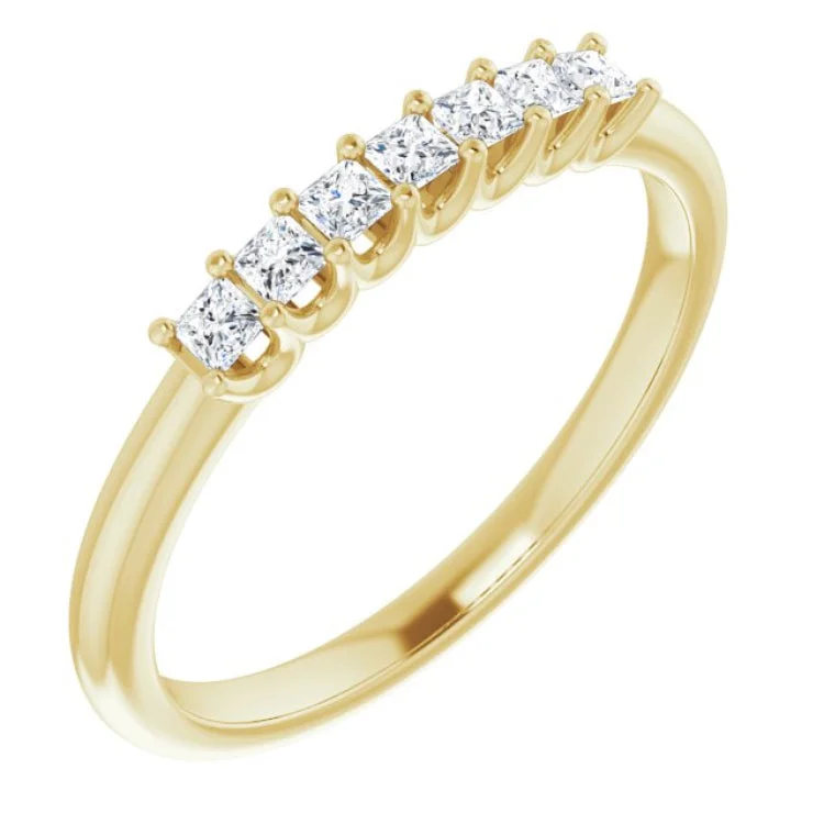 Custom Ring Sets For Couples-14K Yellow 1/4 CTW Natural Diamond Anniversary Band