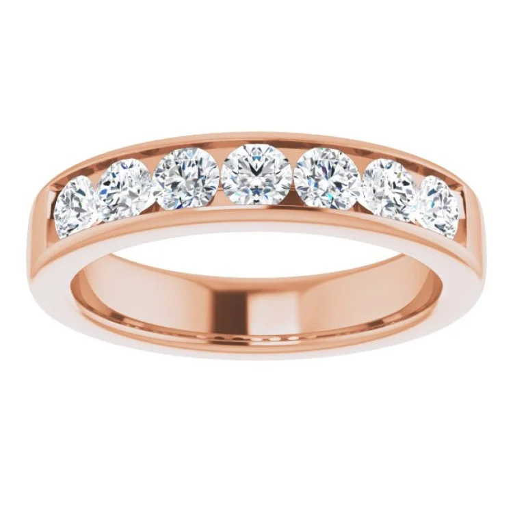 Luxury Wedding Rings For Bridesmaids-14K Rose 1 1/2 CTW Natural Diamond Band