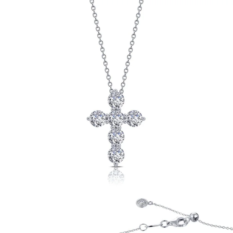 Luxury Beaded Necklace For Weddings-1.02 CTW Cross Pendant Necklace