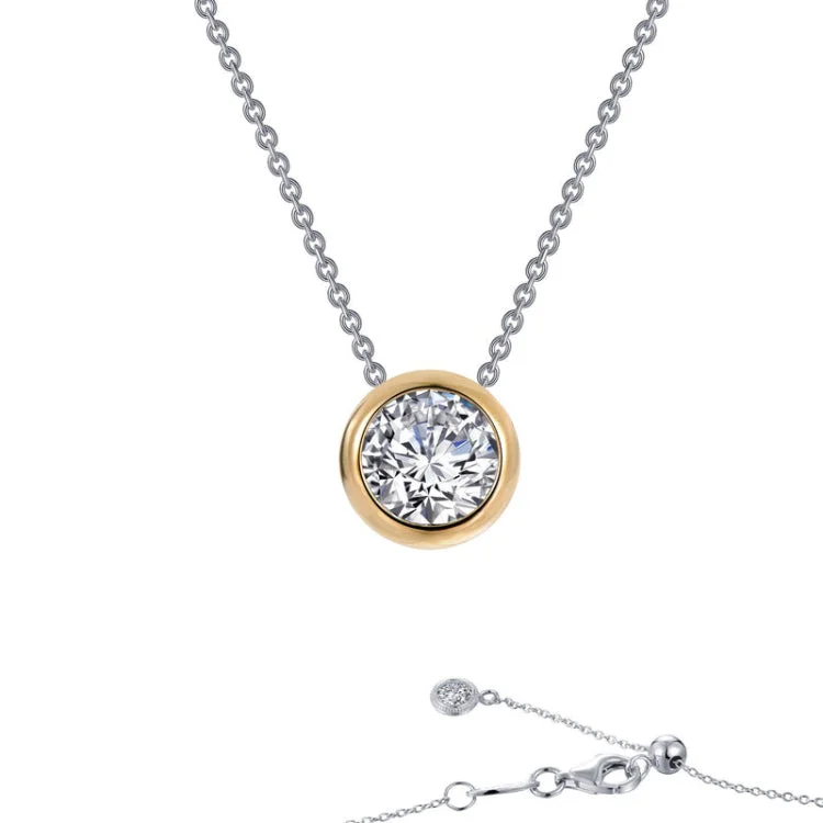 Classic Gold Necklace For Evening Wear-Solitaire Slider Necklace