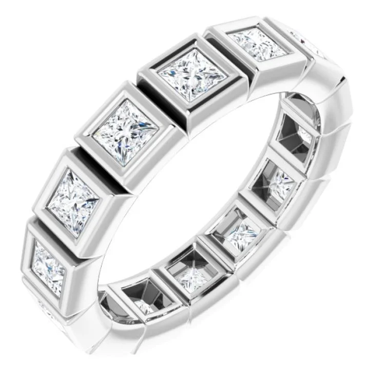 Classic Solitaire Engagement Rings For Brides-14K White 1 1/3 CTW Natural Diamond Eternity Band Size 5