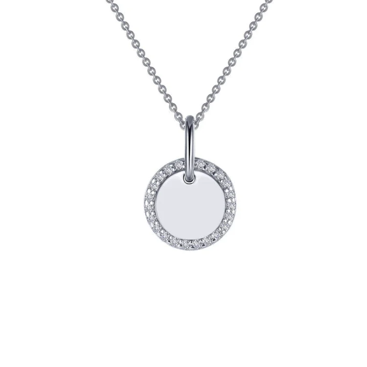 Custom Infinity Necklace For Couples Gifts-Round Disc Pendant Necklace