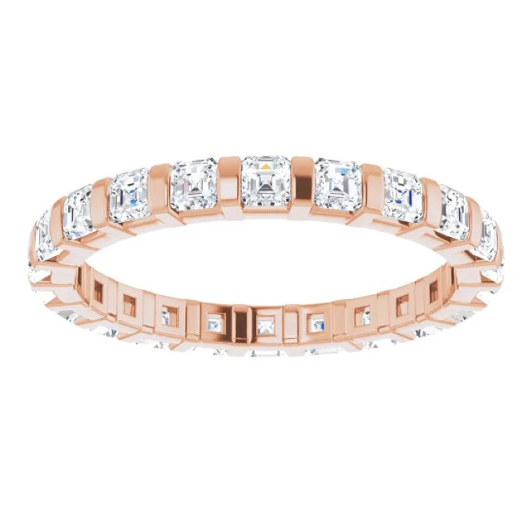 Sparkling Rose Gold Rings For Special Gifts-14K Rose 1 1/8 CTW Natural Diamond Eternity Band Size 5