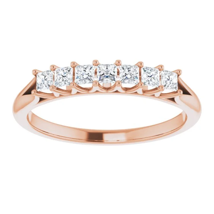 Personalized Gemstone Rings For Her-14K Rose 1/3 CTW Natural Diamond Anniversary Band