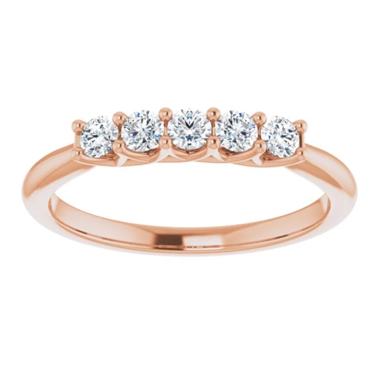 Simple Stackable Rings For Fashion-14K Rose 1/3 CTW Natural Diamond Anniversary Band