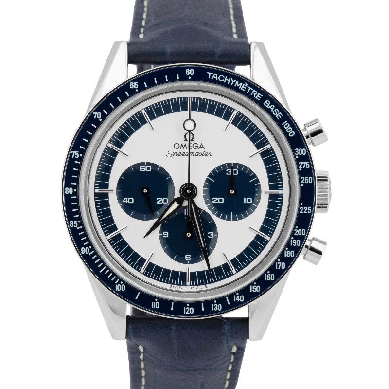 Custom Watches With Personalized Messages-NEW PAPERS Omega Speedmaster BLUE CK2998 39.7mm Watch 311.33.40.30.02.001 BOX