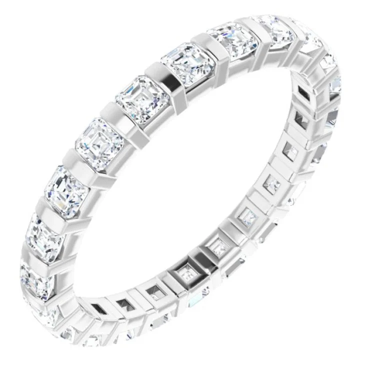 Custom Rings With Initials For Couples-Platinum 1 1/8 CTW Natural Diamond Eternity Band Size 5