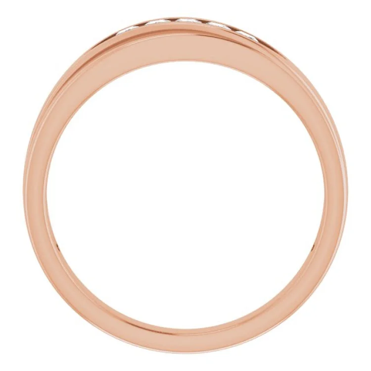 Unique Stacking Rings For Bridesmaids-14K Rose 1/4 CTW Natural Diamond Band