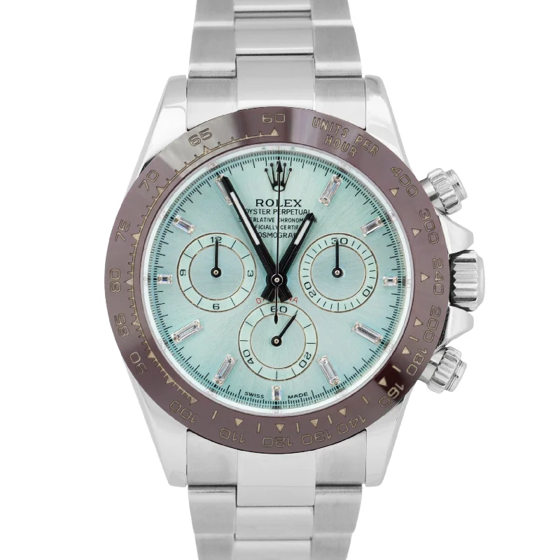 Stylish Watches For Sports Enthusiasts-Rolex Daytona 116500 LN GLACIER BLUE DIAMOND Ceramic Stainless Steel 40mm Watch