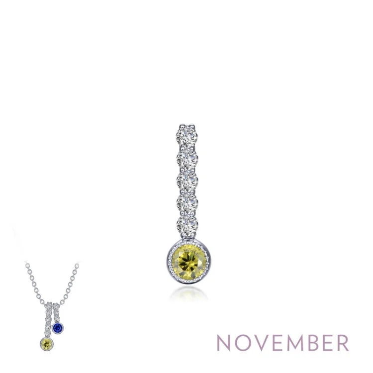 Elegant Chain Necklace For Fashionistas-November Birthstone Love Pendant