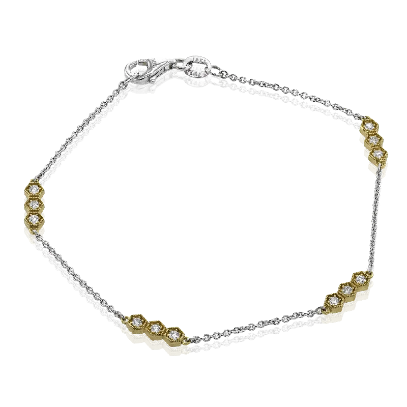 Men’s Minimalist Bracelets-Bracelet in 18k Gold with Diamonds CB136