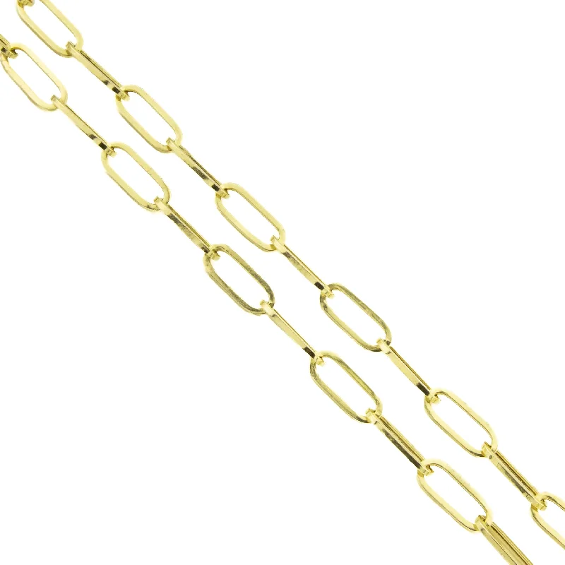 Classic Pearl Necklace For Formal Events-6.5mm Wide Paperclip Link 18" Chain Necklace in 14K Yellow Gold