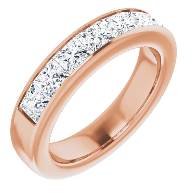 Elegant Men’s Wedding Rings For Special Occasions-14K Rose 2 3/4 CTW Natural Diamond Band