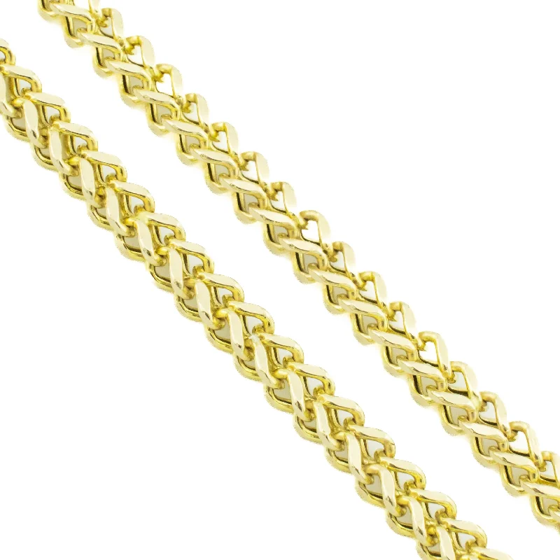 Long Pendant Necklace For Casual Look-4mm Franco 26" Chain Necklace in 14K Yellow Gold - 18.9 Grams