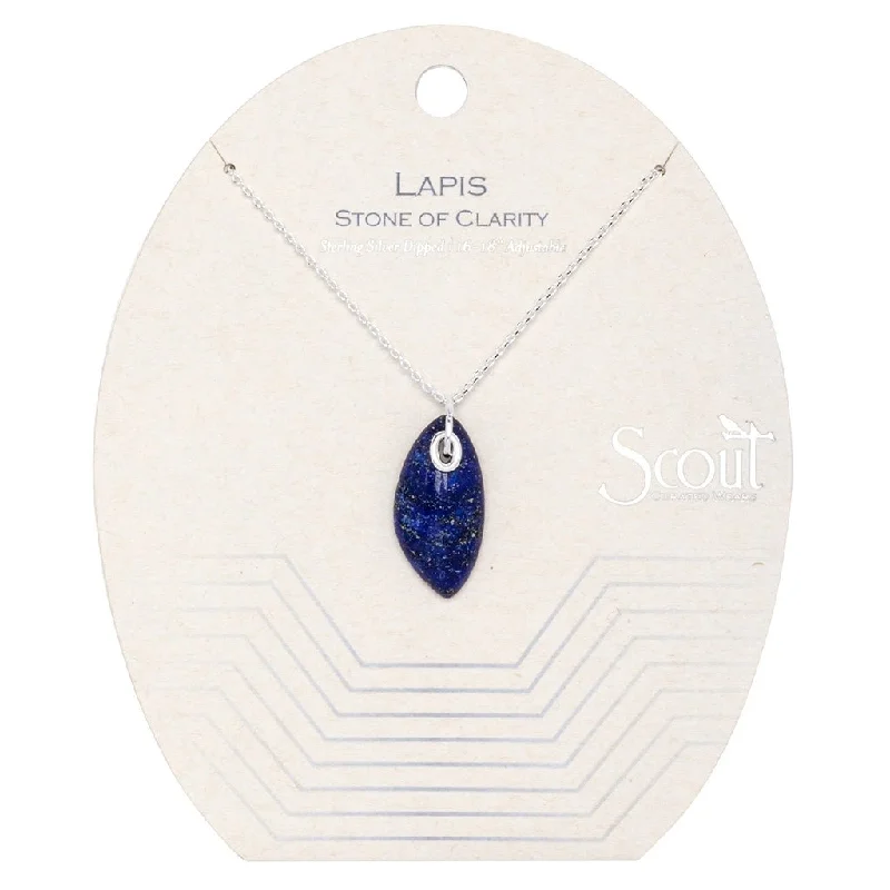 Trendy Gold Necklace For Fashion Events-Scout Curated Wears : Organic Stone Necklace Lapis/Silver - Stone of Clarity