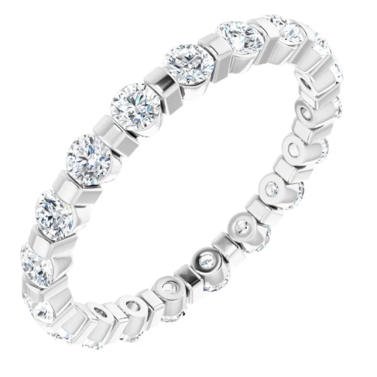 Handmade Gold Rings For Special Gifts-Platinum 9/10 CTW Natural Diamond Eternity Band Size 5