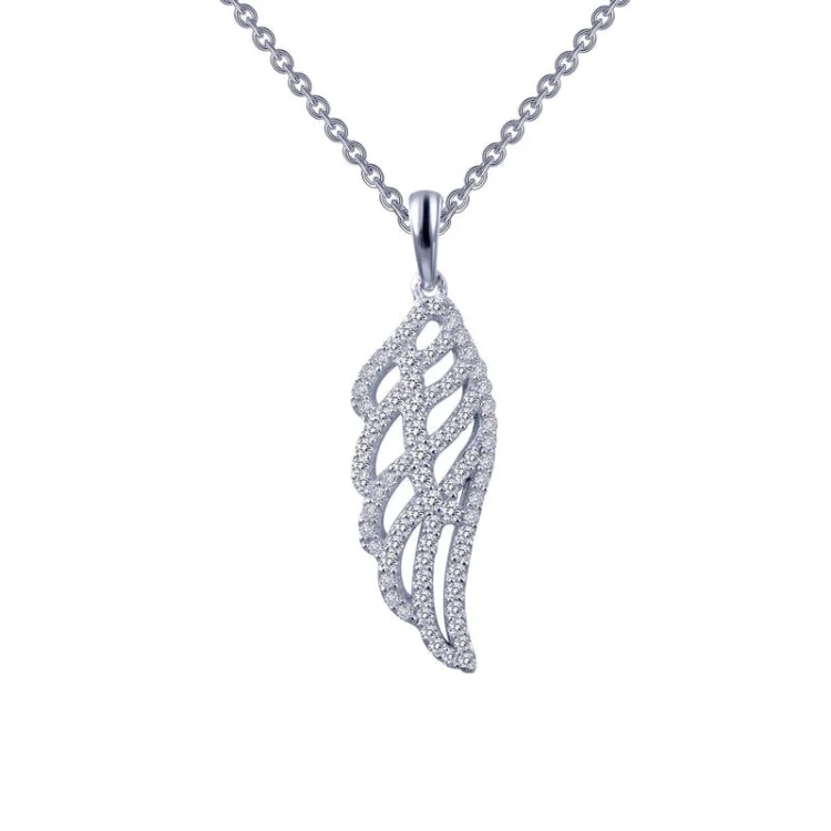 Elegant Gold Pendant Necklace For Bridesmaids-Angel Wing Pendant Necklace