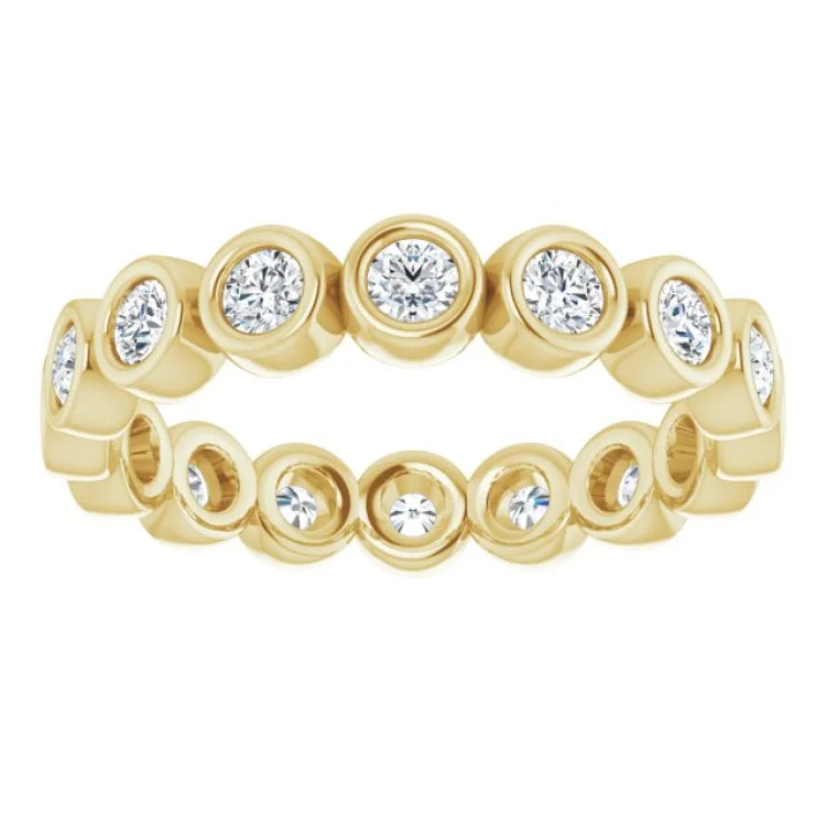 Unique Gemstone Engagement Rings For Bridesmaids-14K Yellow 7/8 CTW Natural Diamond Eternity Band Size 7