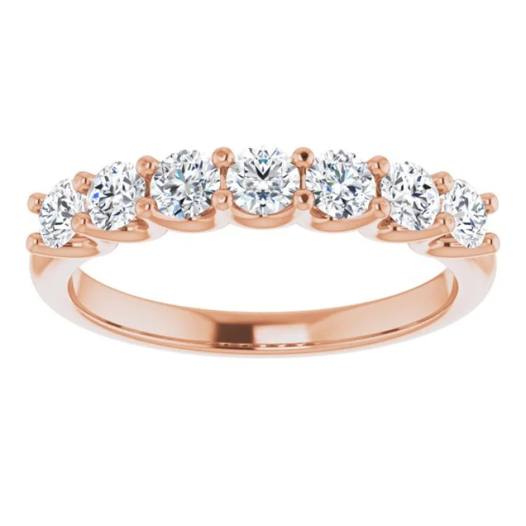 Elegant Stackable Rings For Fashionistas-14K Rose 5/8 CTW Natural Diamond Anniversary Band