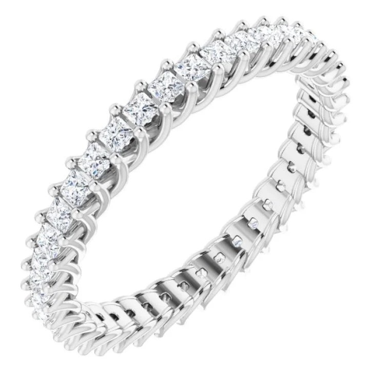 Vintage-Inspired Rings For Brides-14K White 7/8 CTW Natural Diamond Eternity Band