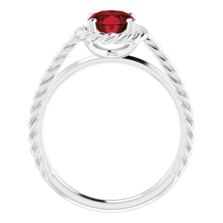 Luxury Wedding Rings For Special Occasions-Platinum Natural Mozambique Garnet Rope Ring