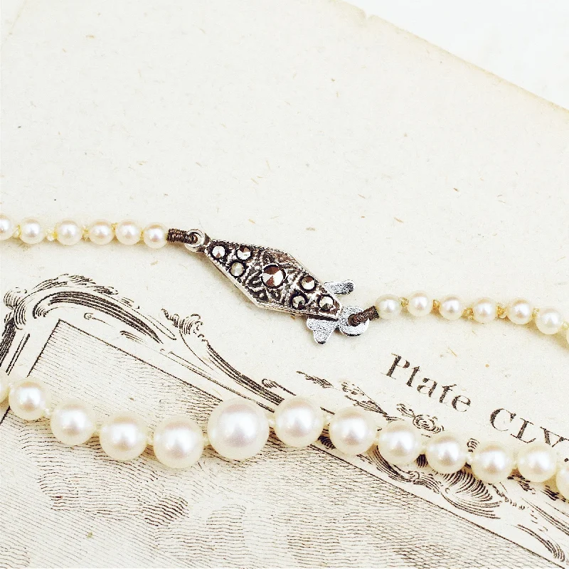 Vintage Gold Necklace For Special Gifts-Oh Finest Lustre! Vintage Cultured Pearl Necklace