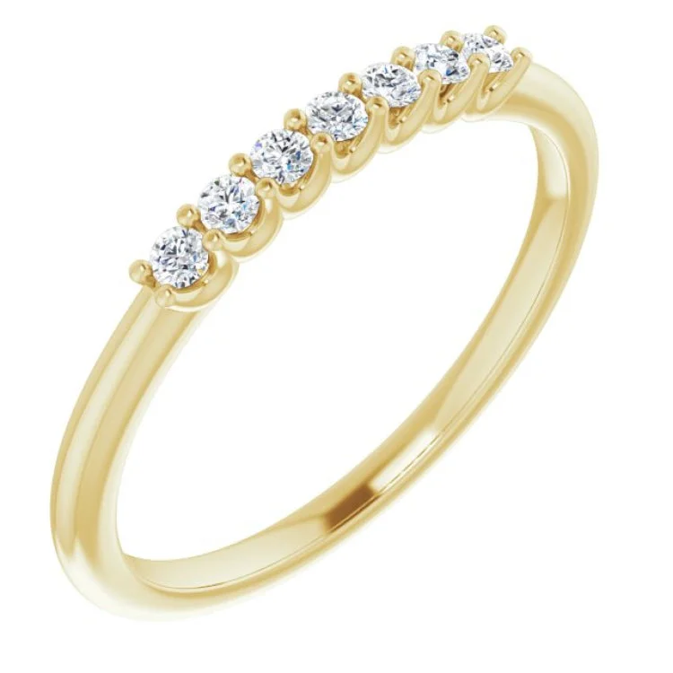 Sparkling Diamond Wedding Rings For Brides-14K Yellow 1/10 CTW Natural Diamond Anniversary Band