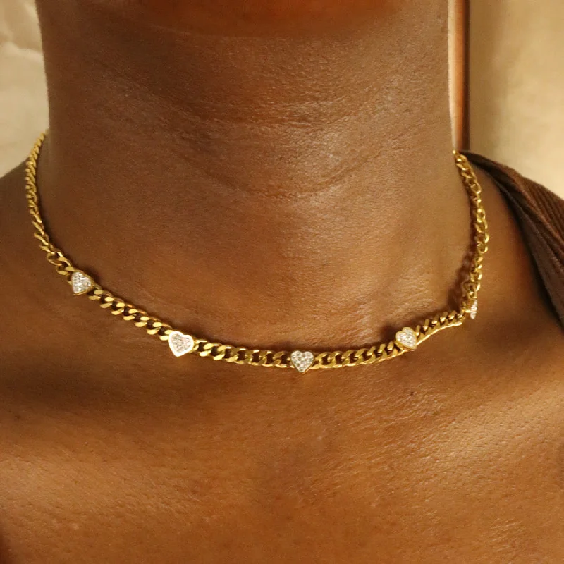 Elegant Beaded Necklace For Evening Parties-Dr Brooke 18ct Gold Plated Stainless Steel Cuban Chain Necklace