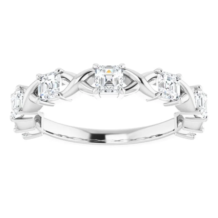 Personalized Engagement Rings For Her-14K White 1 1/8 CTW Natural Diamond Anniversary Band