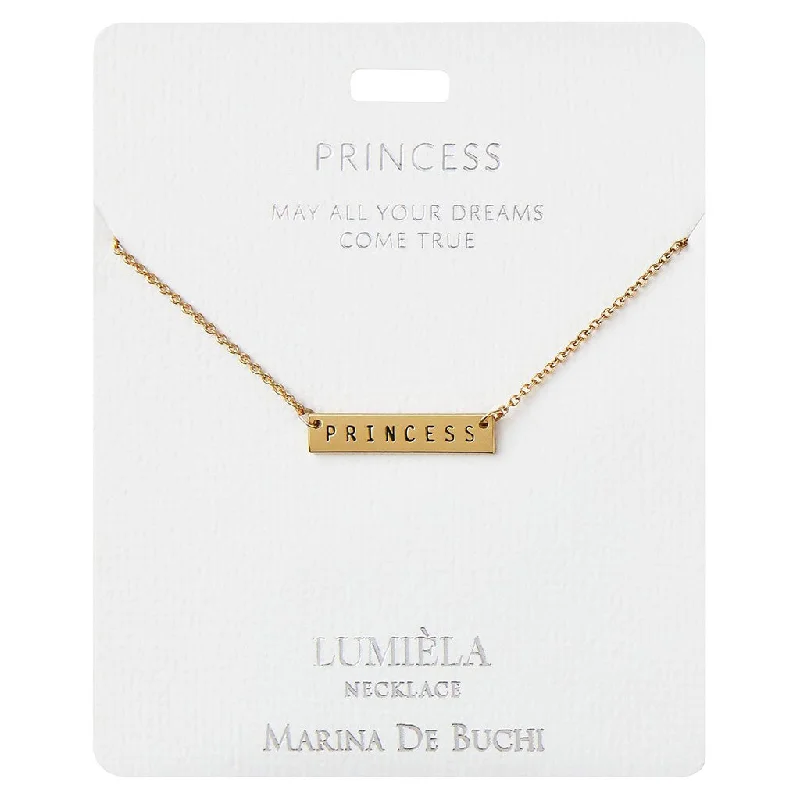 Personalized Family Necklace For Mom-Lumiela Necklace: "princess, may all your dreams come true" -Princess