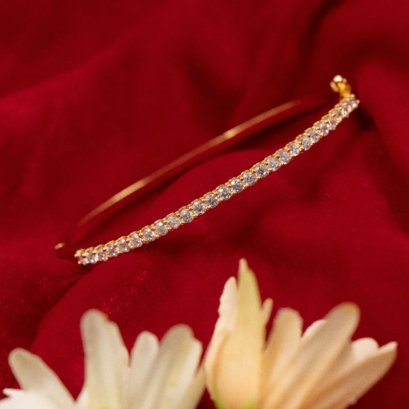 Simple Custom Bangles For Groomsmen-Nipura Golden Mimalistic Bangle Bracelet