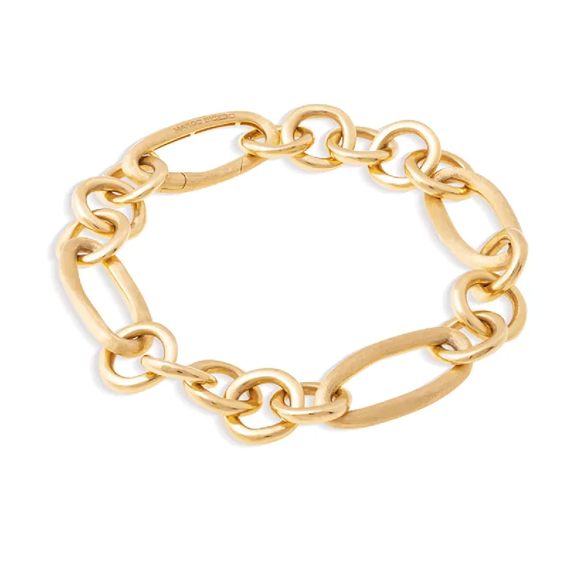 Simple Wooden Bracelets-Jaipur Link Collection 18K Yellow Gold Mixed Link Bracelet