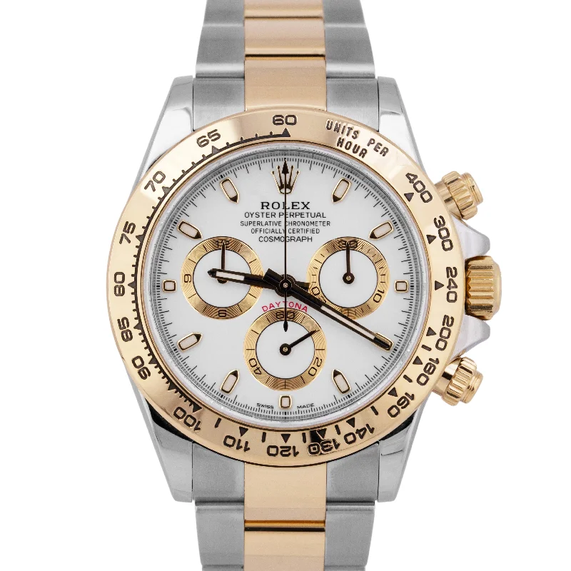 Luxury Chronograph Watches For Men-2020 NEW PAPERS Rolex Daytona Cosmograph 40mm White Two-Tone 18K Gold 116503 BOX