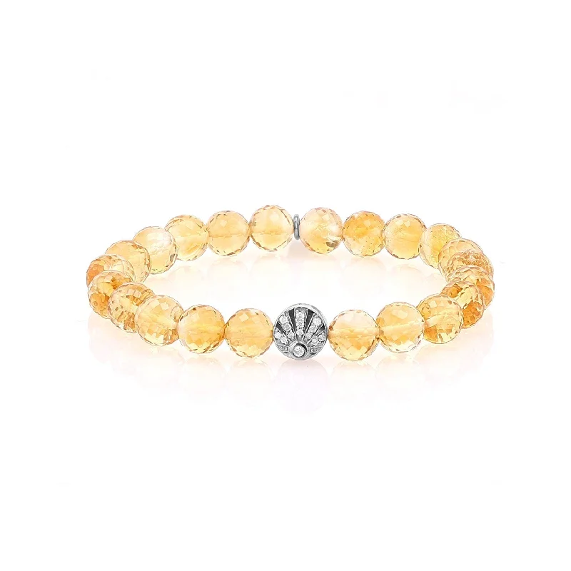 Tennis Bracelets For Women-Cuties Icon Bracelet - Citrine with Pave Sunrise Bead : B0003755