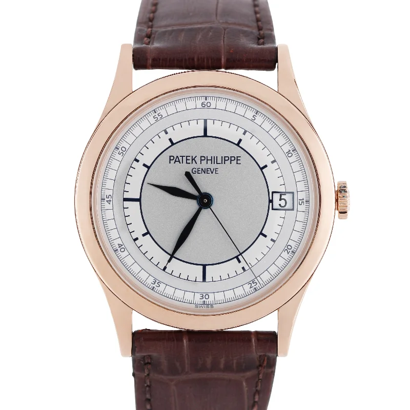 Women’s Fashionable Watches With Colorful Bands-Patek Philippe Calatrava 18K Rose Gold SECTOR DIAL 38mm 5296R Watch