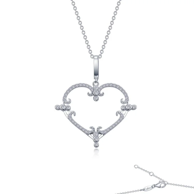 Elegant Teardrop Necklace For Evening Wear-Filigreen Heart (c) Necklace