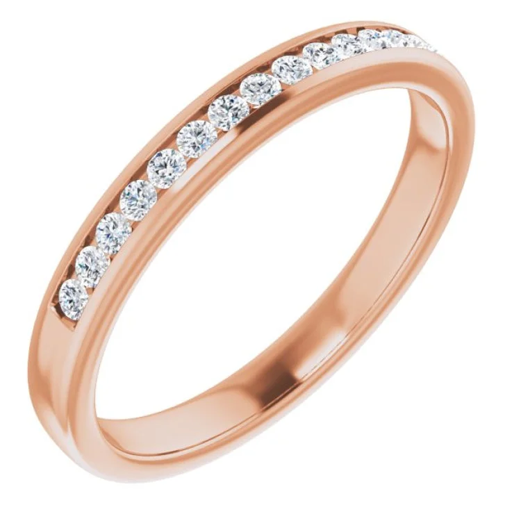 Elegant Gold Engagement Rings For Brides-14K Rose 1/3 CTW Natural Diamond Band