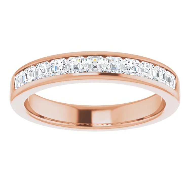 Custom Rose Gold Engagement Rings For Her-14K Rose 1 1/8 CTW Natural Diamond Band