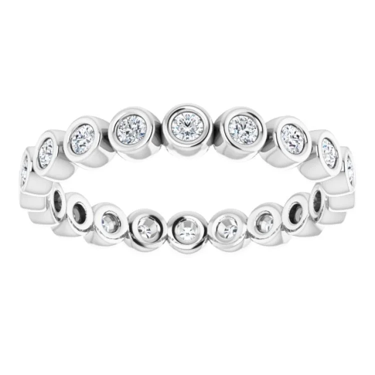 Unique Wedding Rings For Couples-14K White 3/8 CTW Natural Diamond Eternity Band Size 6