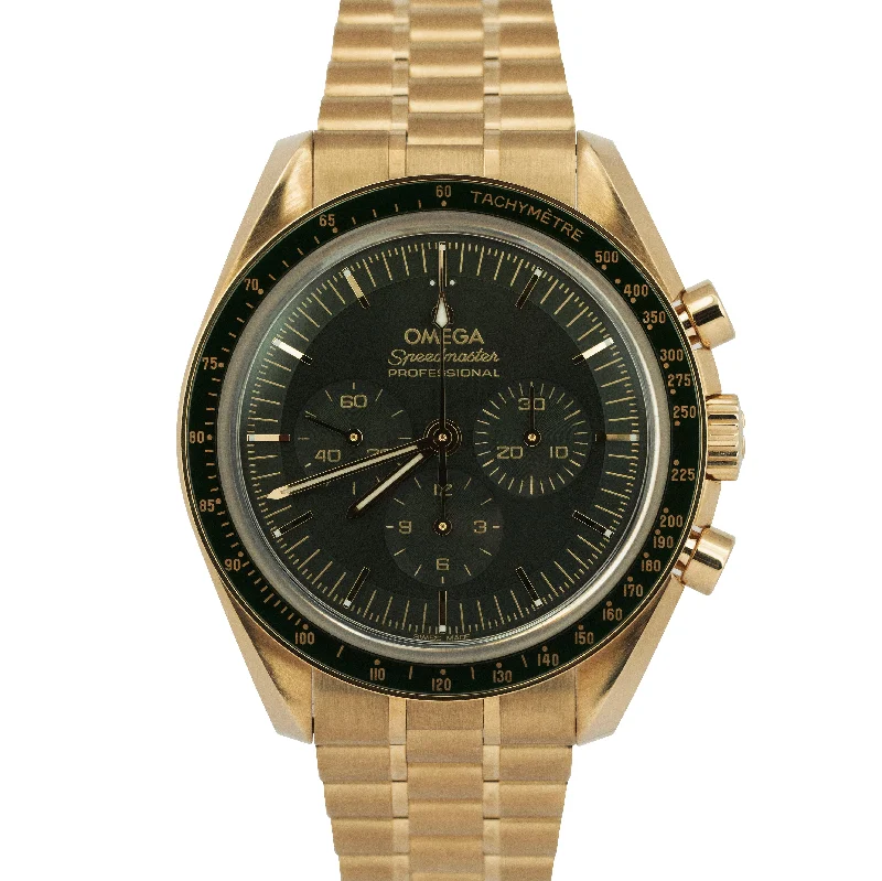 Classic Analog Watches For Women-Omega Speedmaster Professional 42mm 18K Moonshine Gold 310.60.42.50.10.001 B+P