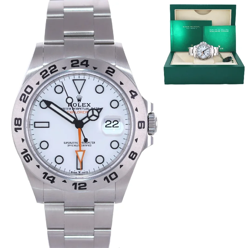 Retro Watches For Vintage Lovers-2023 Rolex Explorer 2 II 42mm 226570 White Polar Steel Date Stainless Steel Watch