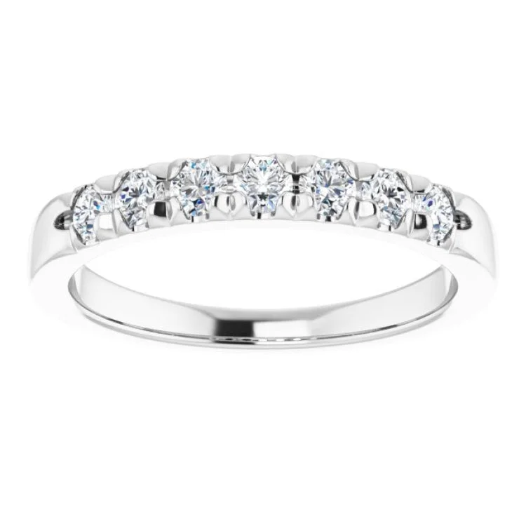 Sparkling Gold Rings For Engagement Gifts-14K White 3/8 CTW Natural Diamond Anniversary Band