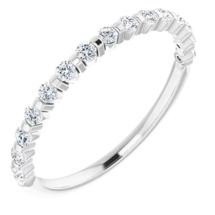 Simple Personalized Rings For Daily Style-Platinum 1/3 CTW Natural Diamond Anniversary Band