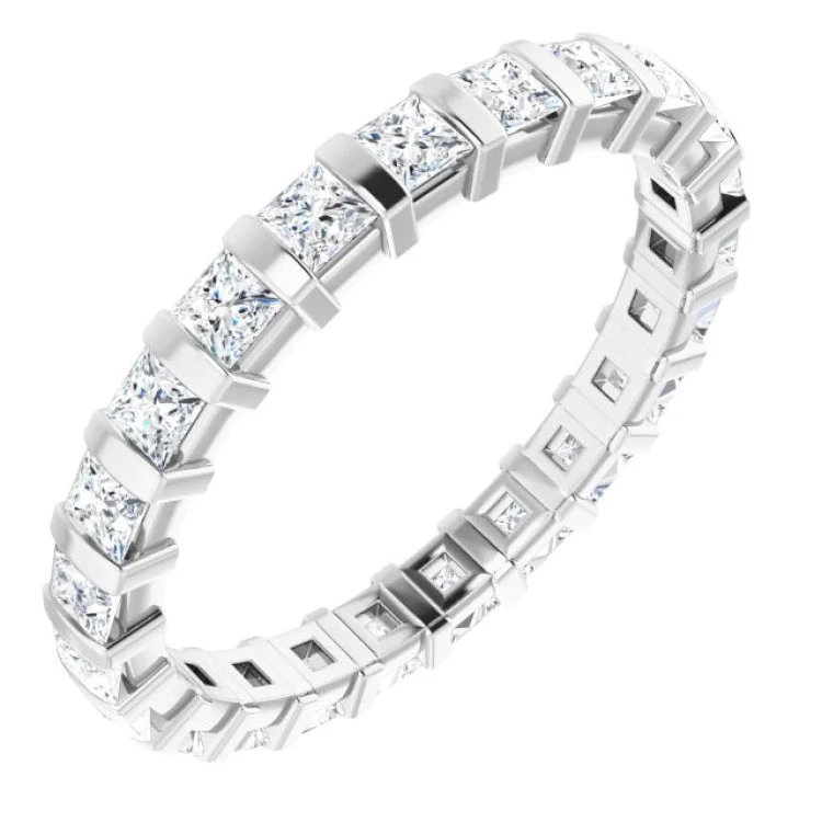 Custom Couple Rings For Wedding Day-Platinum 1 1/6 CTW Natural Diamond Eternity Band Size 6