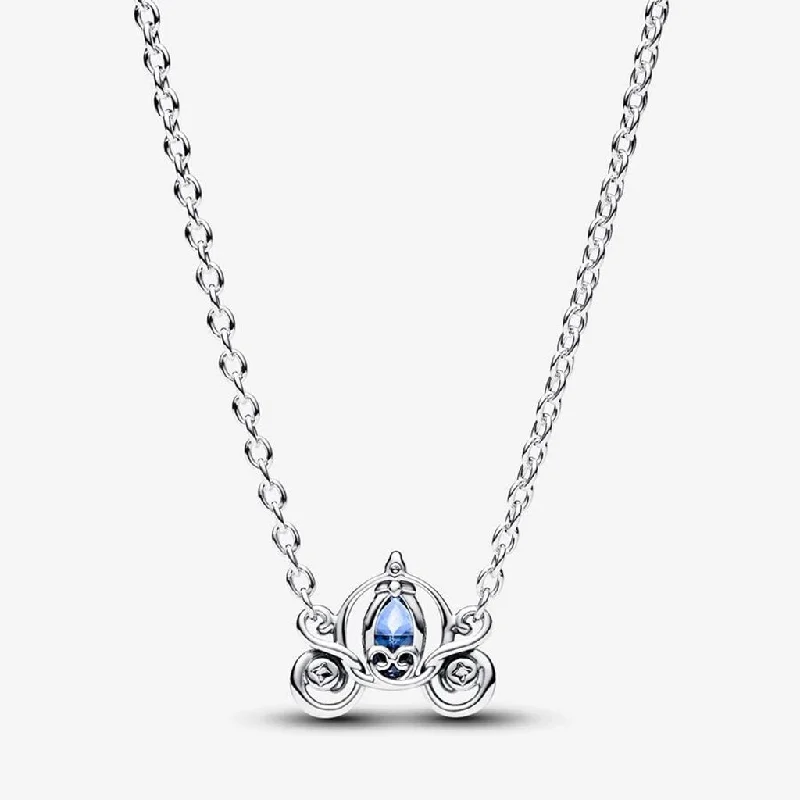 Modern Geometric Necklace For Fashionistas-PANDORA : Disney Cinderella's Carriage Collier Necklace - Sterling Silver