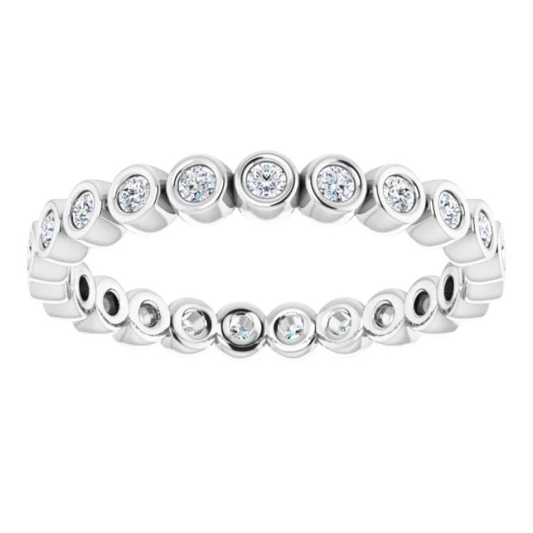 Trendy Minimalist Rings For Fashion Lovers-14K White 1/3 CTW Natural Diamond Eternity Band Size 6