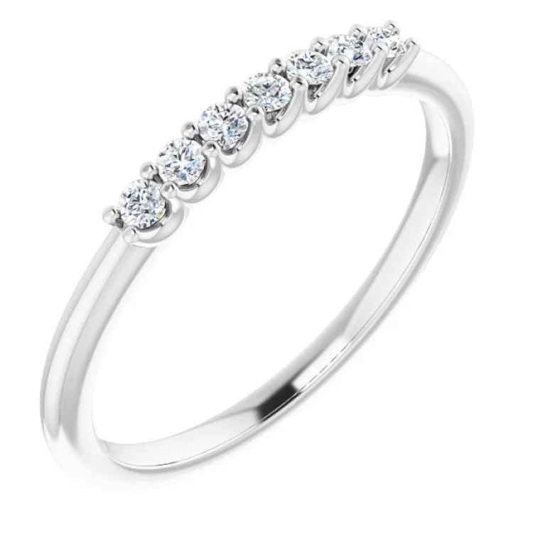 Boho-Style Rings For Free-Spirited Fashion-14K White 1/10 CTW Natural Diamond Anniversary Band