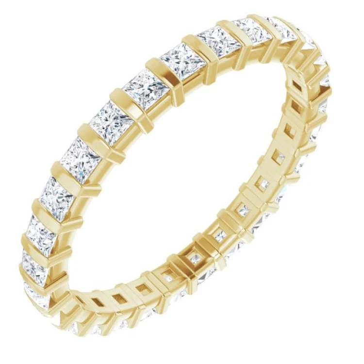 Elegant Rose Gold Rings For Engagement-14K Yellow 7/8 CTW Natural Diamond Eternity Band Size 6