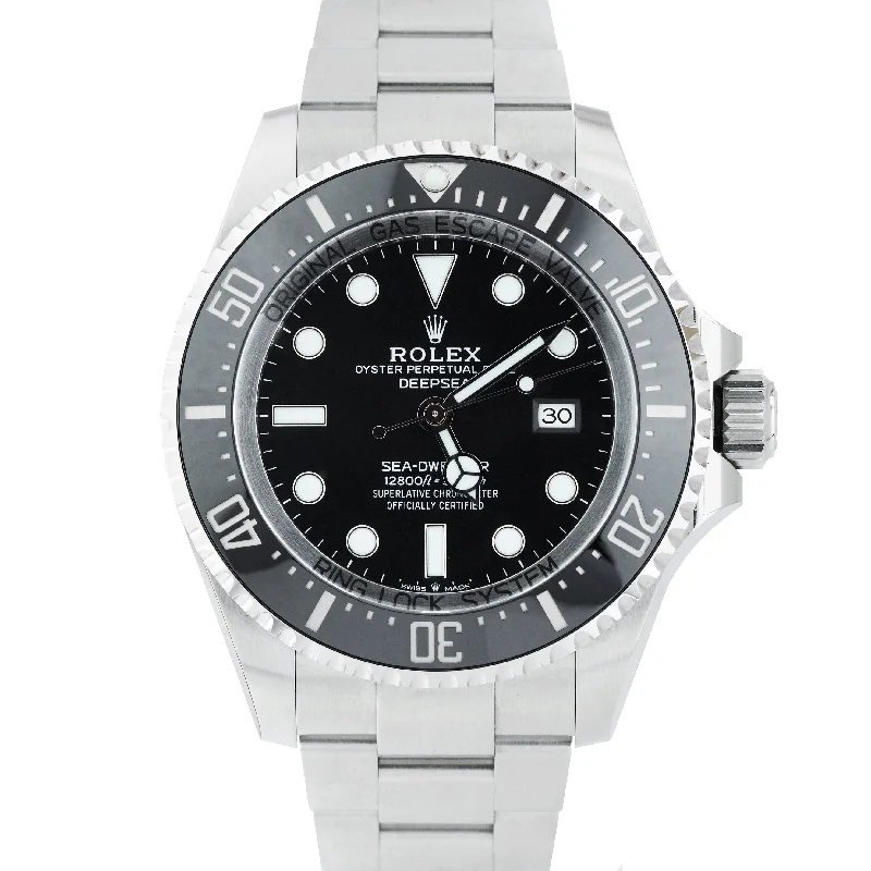 Designer Watches For Exclusive Collections-MINT 2022 Rolex Sea-Dweller Deepsea 126660 Black Stainless Steel Dive 44mm Watch