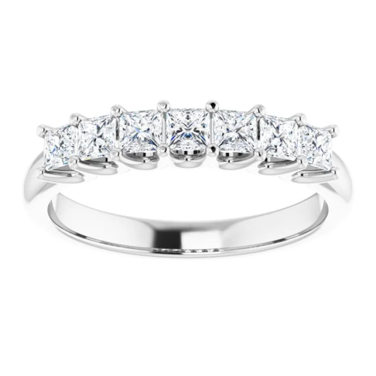 Custom Silver Rings For Engagement-14K White 5/8 CTW Natural Diamond Anniversary Band